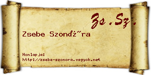Zsebe Szonóra névjegykártya